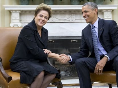 Los presidentes de Brasil y EEUU en el Despacho Oval este martes.