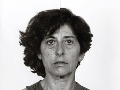 Autorretrato de Esther Ferrer, en una de las obras que se exhiben en la exposición del Centre del Carme.