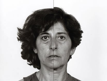 Autorretrato de Esther Ferrer, en una de las obras que se exhiben en la exposición del Centre del Carme.