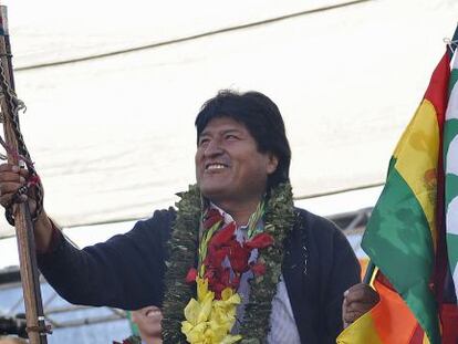 Morales, en un acto en la plaza de Villaroel en La Paz.