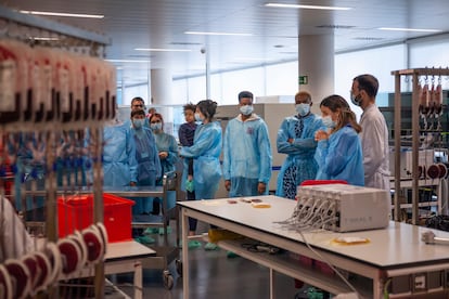 Donantes de sangre, en una acción del Banco de Sangre.