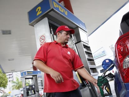 Una gasolinera de Pdvsa en Caracas