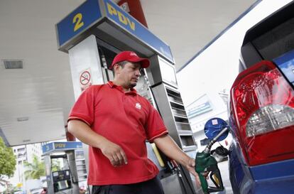 Um posto de gasolina da Pdvsa em Caracas.