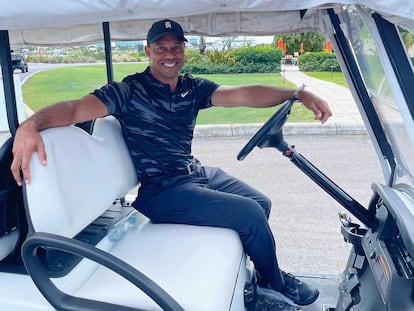 Tiger Woods, este martes en Bahamas.