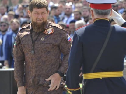 Ramzán Kadírov, máximo dirigente de Chechenia, durante un desfile el pasado 9 de mayo, en Grozni.