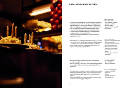 Receta de la ensaladilla rusa en el interior del libro 'Bar Alegría', de Tomás Abellán y Toni Garcia Ramon (Editorial Debate).