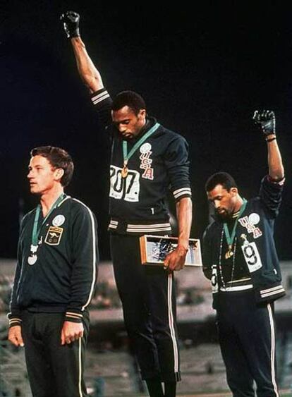 Tommie Smith y John Carlos, símbolos del <i>black power.</i>