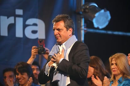 Sergio Massa luego de su triunfo electoral, el 22 de octubre en Buenos Aires.