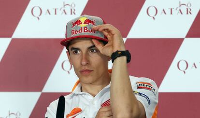 Marc Márquez, en la sala de prensa del circuito de Qatar.