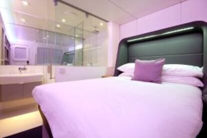 Quarto do hotel Yotel.