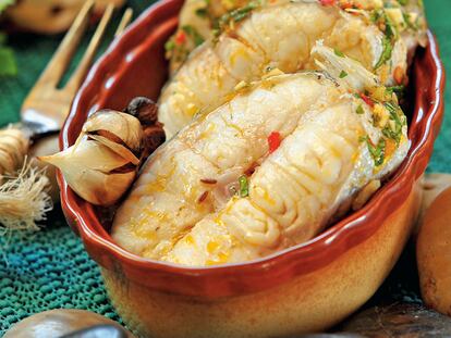 Merluza al horno con 'Chermoula'
