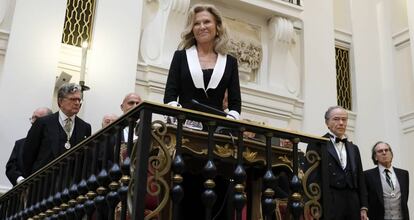 Alicia Koplowitz, durante una ceremonia en la Real Academia de Bellas Artes de San Fernando, el pasado 23 de junio.