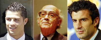 Dos futbolistas, Cristiano Ronaldo (izquierda) y Luis Figo (derecha), son, con José Saramago, los portugueses más conocidos en España.