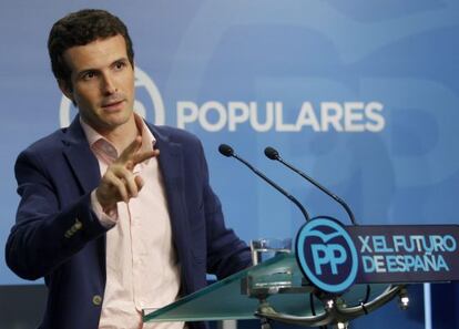 El vicesecretario de Comunicaci&oacute;n del PP, Pablo Casado.