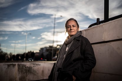 Esther García Llovet, writer, photographed in Plaza de Colon, Madrid in January 2022. He entered Anagram sending his manuscript.