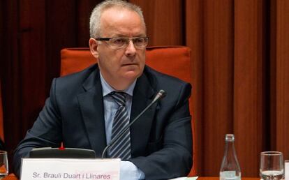 Brauli Duart, presidente de la CCMA, en una sesión de control en el Parlament.