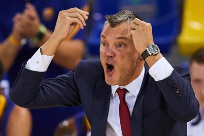 Jasikevicius, en el partido entre el Barça y el Panathinaikos, el 15 de octubre.