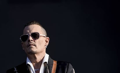 Johnny Depp durante una actuación de su grupo Hollywood Vampires en el festival de Clisson, en Francia, el pasado 22 de junio.