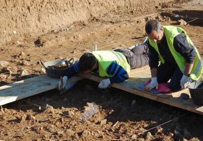 Otra perspectiva de los trabajos en el barrio madrileño.