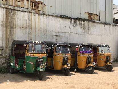 Tuk-tuks en India. 