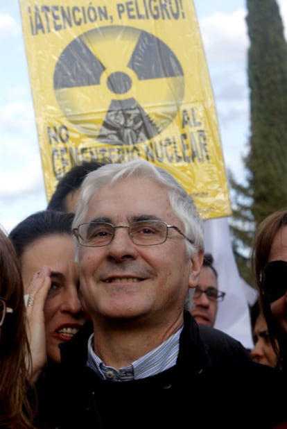 El presidente de Castilla-La Mancha, durante la manifestacion contra el almacén de residuos nucleares.