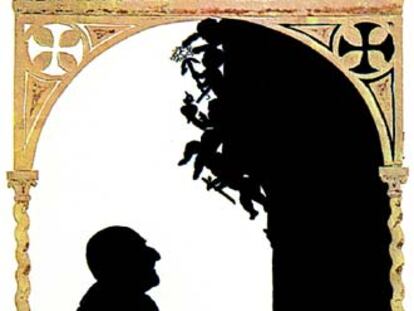 Dibujo de un hombre tocando un órgano