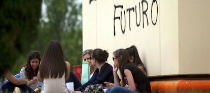 Alumnos en la Universidad Complutense de Madrid.