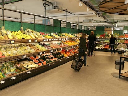 Frutería de uno de los supermercados de Plusfresc.