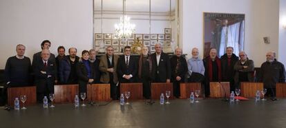 Patxi López, presidente del Congreso, durante su reunión con la plataforma Seguir Creando.