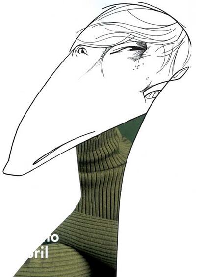 El estadounidense John Updike (1932) visto por Loredano.