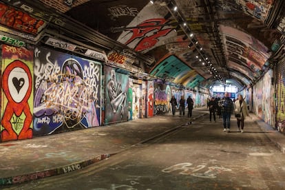La entrada a Leake Street, conocida como túnel de los grafitis o 'Banksy Tunnel'.