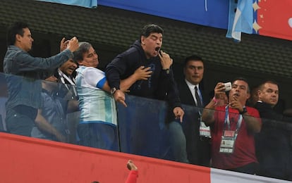 Maradona, tras el segundo gol de Argentina a la selección de Nigeria.