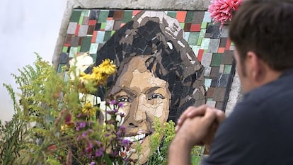 Mosaico realizado en honor a la Berta Cáceres, en ‘Berta soy yo’.