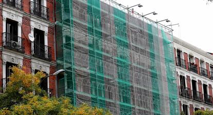 Rehabilitación de un edificio en el centro de Madrid, el pasado noviembre.