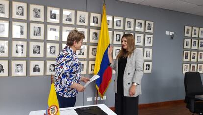 ministra de Trabajo, Gloria Inés Ramírez y la viceministra de empleo y pensiones, Flor Esther Salazar