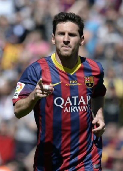 Messi, tras marcar al Getafe en el último partido.