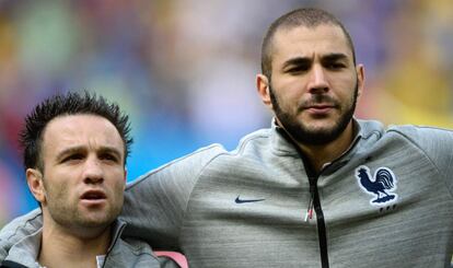Benzema y Valbuena en una foto tomada en 2014.