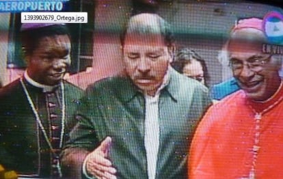 El presidente Ortega, este lunes en una imagen del Canal 6 de Nicaragua.