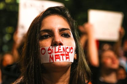 Manifestação contra o estupro na Avenida Paulista, em junho deste ano.
