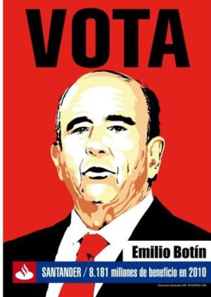 Cartel simbólico de la iniciativa #votoenbanco surgida en Internet.