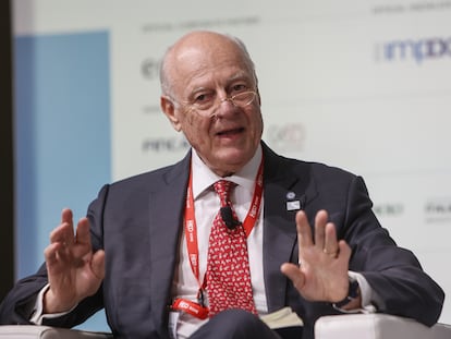 Staffan de Mistura, en un encuentro del foro de diálogo para el Mediterráneo, en Roma, en diciembre de 2022.