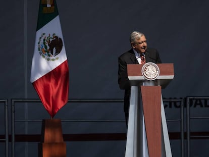 El presidente Andrés Manuel López Obrador durante los festejos del primer año de gobierno.