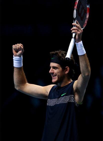 Del Potro celebra su pase a la final.