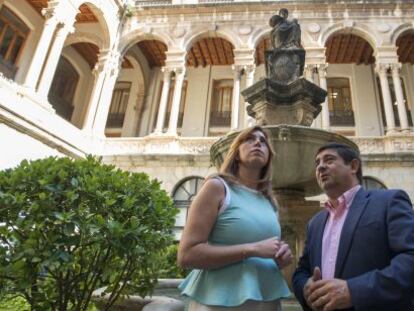 Susana Díaz con el presidente de la Diputación de Jaén, Francisco Reyes.