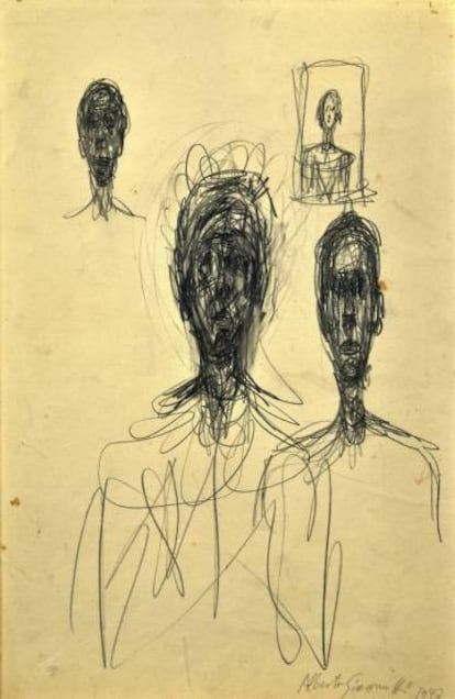 Fotograf&iacute;a facilitada por Cheffins de uno de los dibujos atribuidos al escultor y pintor suizo Alberto Giacometti.