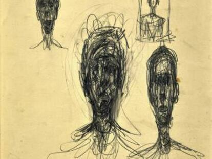 Fotograf&iacute;a facilitada por Cheffins de uno de los dibujos atribuidos al escultor y pintor suizo Alberto Giacometti.