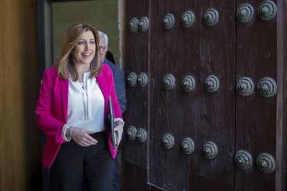 Susana Díaz, el jueves, en el Parlamento de Andalucía.