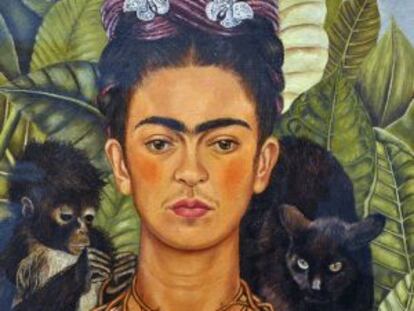 Frida Kahlo. 'Autorretrato con collar de espinas y colibrí', (1949).