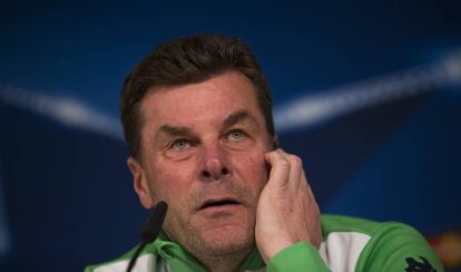 Dieter Hecking, durante la rueda de prensa en el Bernabéu.