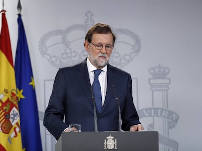 Spanish PM Mariano Rajoy at a press conference on Thursday.